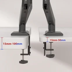 DM6A2 Support 2 écrans PC à pince Bras de moniteur Rotatif Inclinable Pivotant Charge max 9 kg Compatible VESA 75 100 Duronic
