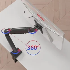 DM6A1 Support écran PC à pince Bras de moniteur Rotatif Inclinable Pivotant Charge max 9 kg Compatible VESA 75 100 Duronic