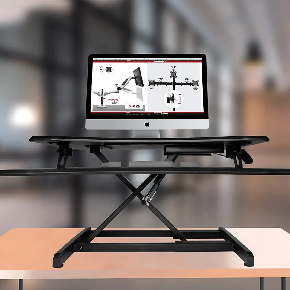 DM05D16 Poste de travail assis debout 66 x 42 cm Hauteur ajustable de 12 à 43 cm Charge max 10 kg Duronic