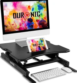 DM05D18 Poste de travail assis debout manuel Plateforme 55 x 53 cm Hauteur ajustable de 16 à 42 cm Charge max 15 kg Duronic