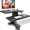 DM05D13 Poste de travail assis debout 2x plateformes pour ordinateur clavier souris Hauteur ajustable de 12 à 42 cm Duronic