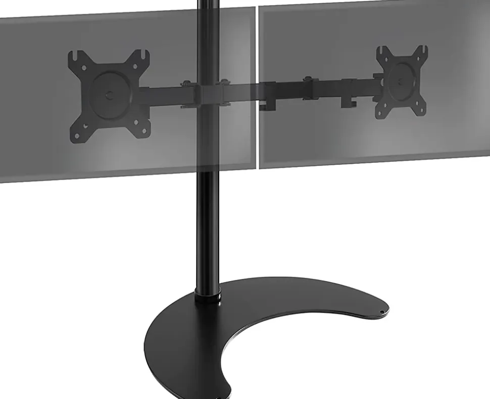 DM15D2 Support 2 écrans PC sur socle pour bureau Bras de moniteurs Rotatif Inclinable Pivotant Compatible VESA 75 100 Duronic