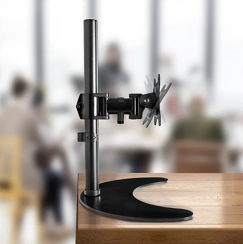 DM25D1 Support écran PC sur socle pour bureau Bras de moniteur Rotatif Inclinable Pivotant Compatible VESA 75 100 Duronic