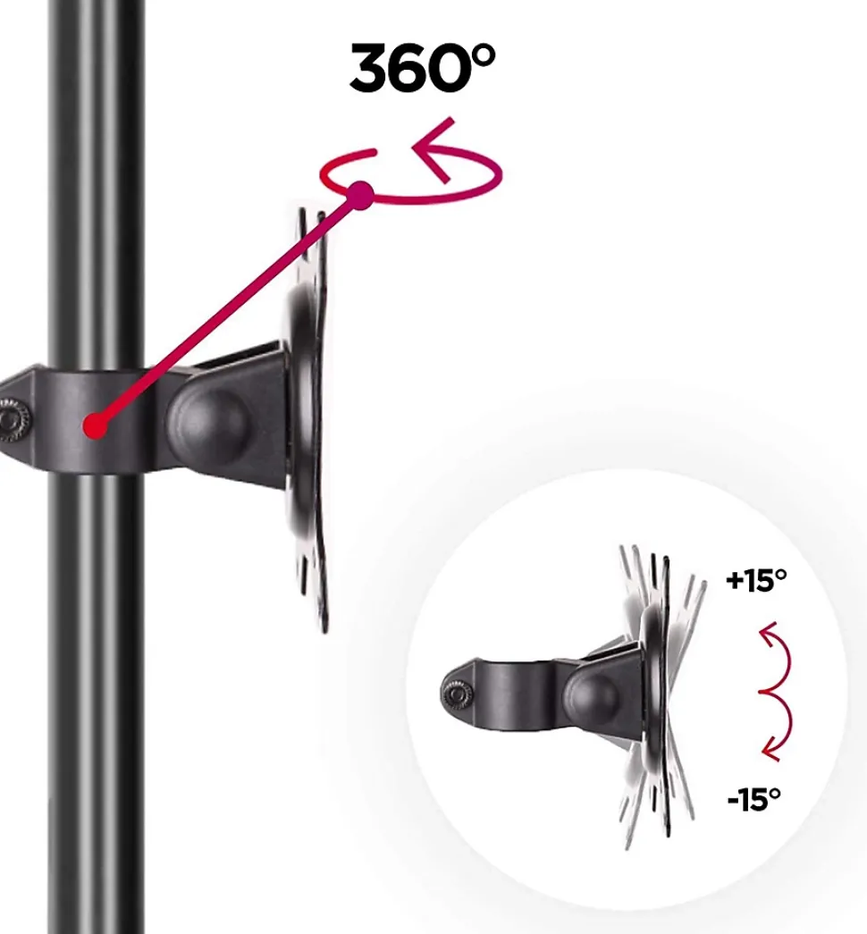 DM15D1 Support écran PC sur socle pour bureau Bras de moniteur Rotatif Inclinable Pivotant Compatible VESA 75 100 Duronic