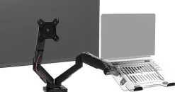 DMDCL1X1 Support écran PC et ordinateur portable à pince pour bureau Rotatif Inclinable Pivotant Compatible VESA 75 100 Duronic