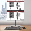 DM15D2V2 Support 2 écrans PC sur socle pour bureau Bras de moniteurs Rotatif Inclinable Pivotant Compatible VESA 75 100 Duronic