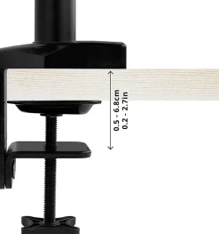 DMG51X2 Support écran PC à pince pour bureau Bras de moniteur Rotatif Inclinable Pivotant Compatible VESA 75 100 Duronic