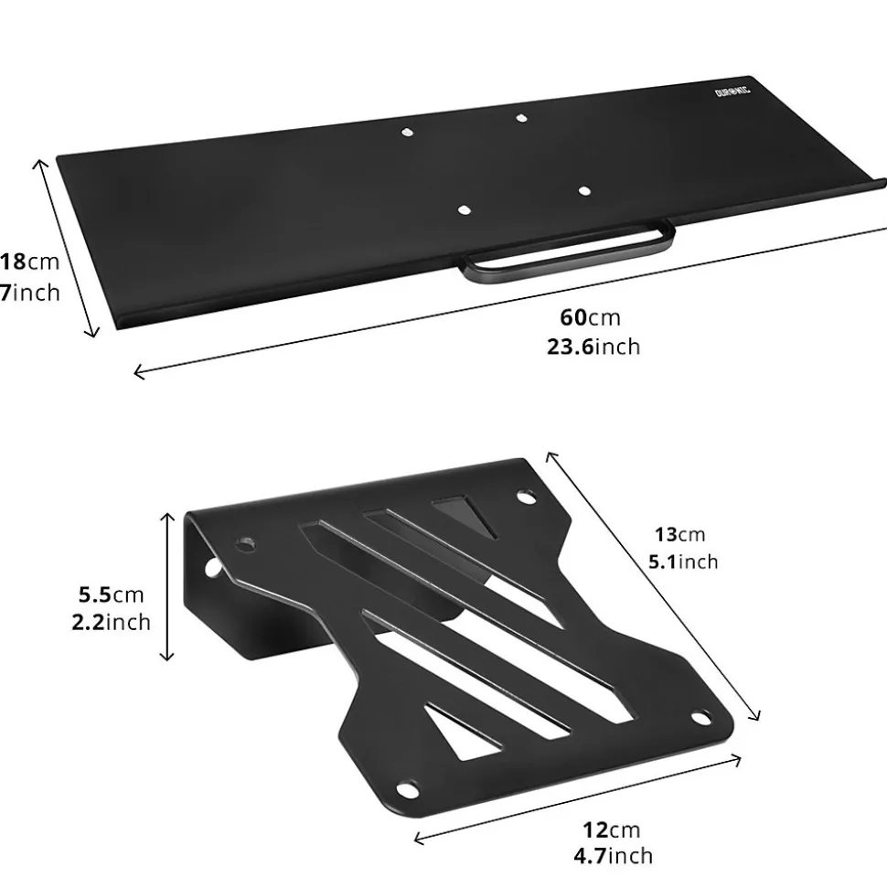 DM0K1 Support pour clavier souris accessoire 60 x 18 cm Montage facile Compatibilité universelle VESA 75 100 Duronic