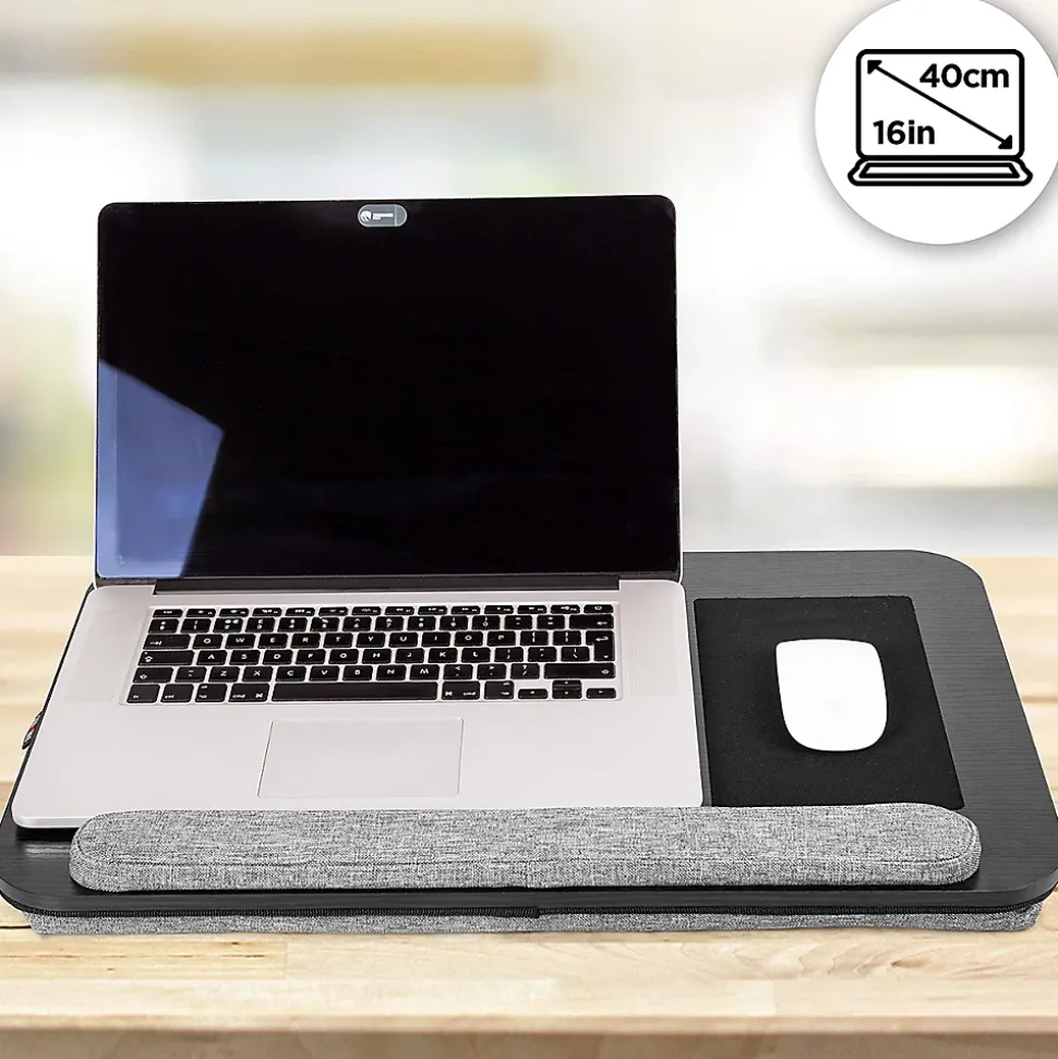 DML433 Plateau pour ordinateur portable Support pour tablette Lapdesk à poser sur les genoux ou sur un bureau Duronic