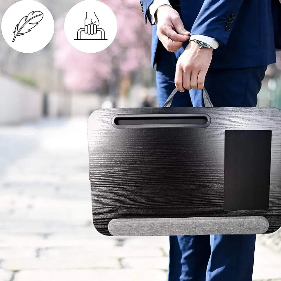 DML433 Plateau pour ordinateur portable Support pour tablette Lapdesk à poser sur les genoux ou sur un bureau Duronic