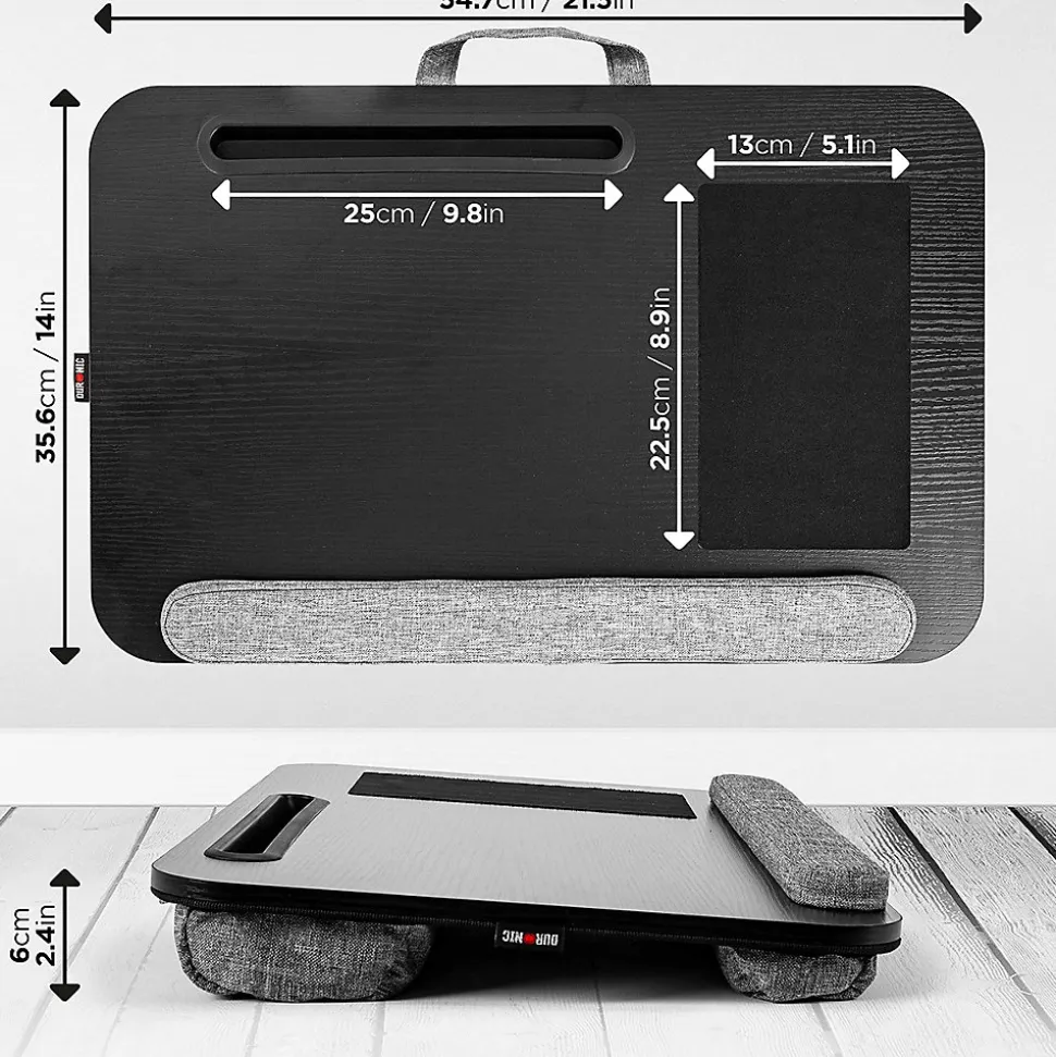 DML433 Plateau pour ordinateur portable Support pour tablette Lapdesk à poser sur les genoux ou sur un bureau Duronic