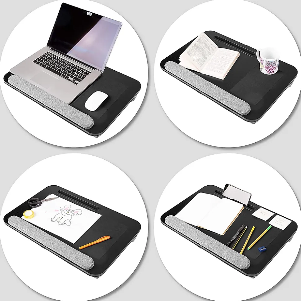 DML433 Plateau pour ordinateur portable Support pour tablette Lapdesk à poser sur les genoux ou sur un bureau Duronic