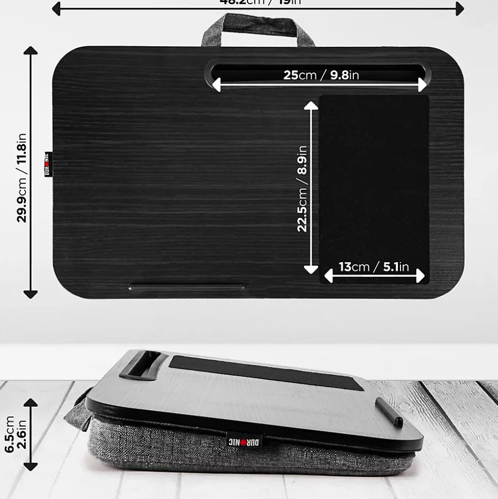 DML422 Plateau pour ordinateur portable Support pour tablette Lapdesk à poser sur les genoux ou sur un bureau Duronic