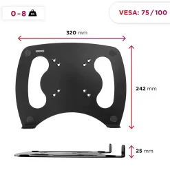 DML2 Support pour ordinateur portable tablette accessoire Compatible avec les gammes DM45 DM55 DM65 VESA 75 100 Duronic