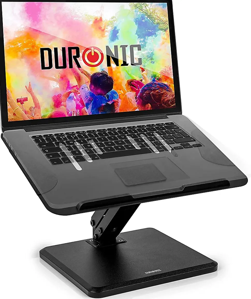 DML125 Support pour ordinateur portable tablette 26,5 x 40 cm Hauteur ajustable de 8 à 18,5 cm Charge max 5 kg Duronic