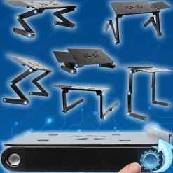 DML141 Support USB pour ordinateur portable tablette 27,5 x 61 cm Hauteur ajustable jusqu'à 49,5 cm Charge max 10 kg Duronic