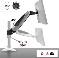 DML6S1 Bras complet pour ajouter un écran ou accessoire sur un support de la gamme DM65 Ajustement vertical à la volée Duronic