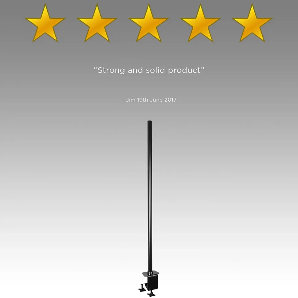 DM45POLE Potence de 100 cm Fixation à pince Compatible avec support d'écran Permet d'ajuster la hauteur de l'écran Duronic
