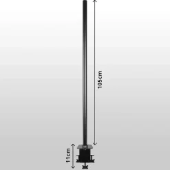 DM45POLE Potence de 100 cm Fixation à pince Compatible avec support d'écran Permet d'ajuster la hauteur de l'écran Duronic