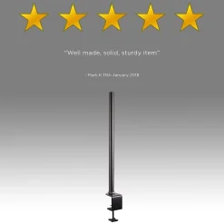 DM35POLE-80 Potence de 80 cm Fixation à pince Compatible avec support d'écran Permet d'ajuster la hauteur de l'écran Duronic