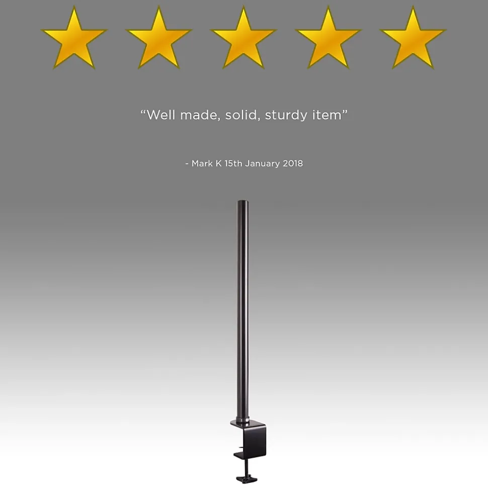 DM35POLE-60 Potence de 60 cm Fixation à pince Compatible avec support d'écran Permet d'ajuster la hauteur de l'écran Duronic