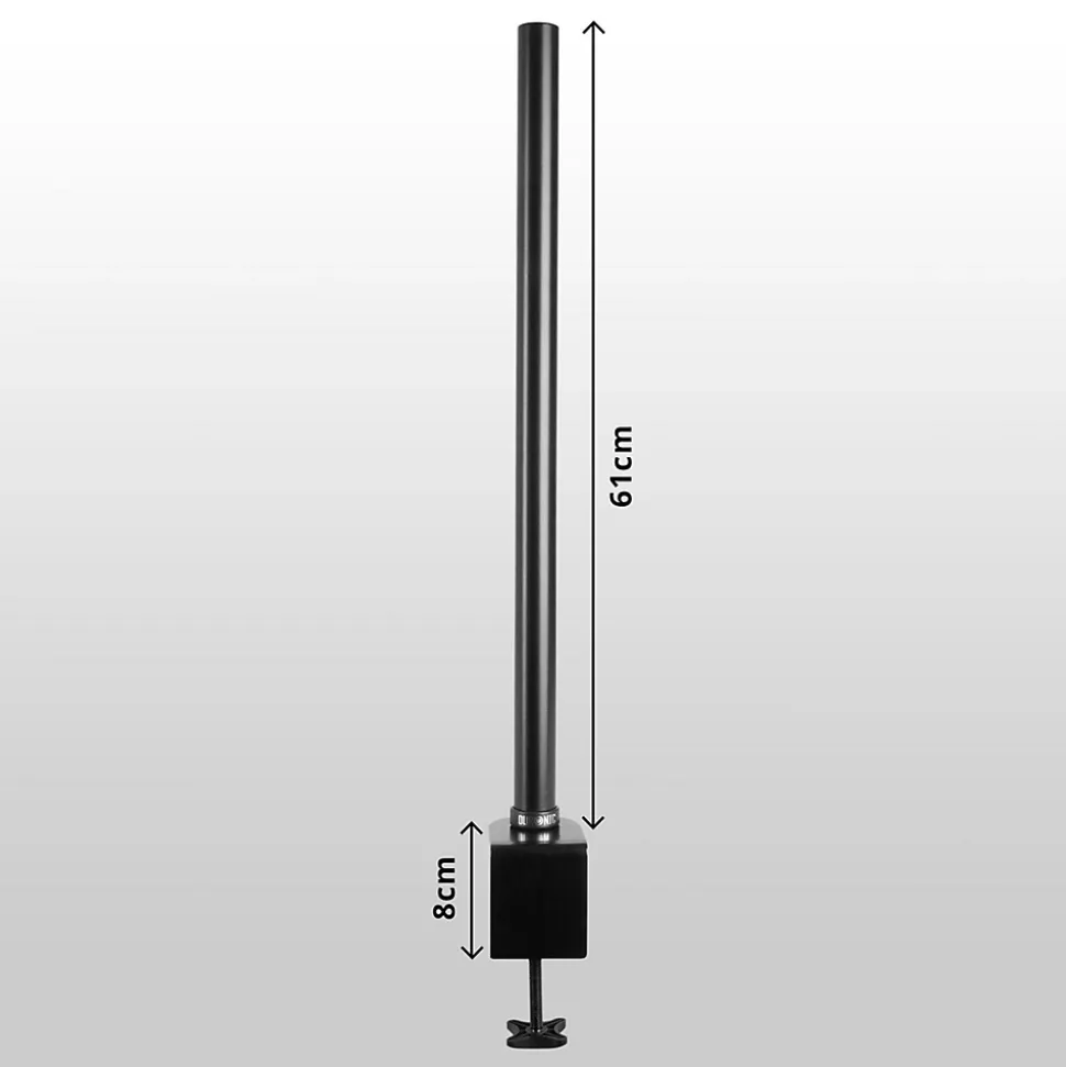 DM35POLE-60 Potence de 60 cm Fixation à pince Compatible avec support d'écran Permet d'ajuster la hauteur de l'écran Duronic