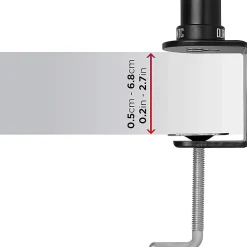 DMT100 POLE Potence de 100 cm Fixation à pince Compatible avec support d'écran Permet d'ajuster la hauteur de l'écran Duronic