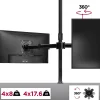 DMT254 Support 4 écrans PC à pince pour bureau Bras de moniteur Rotatif Inclinable Pivotant Compatible VESA 75 100 Duronic