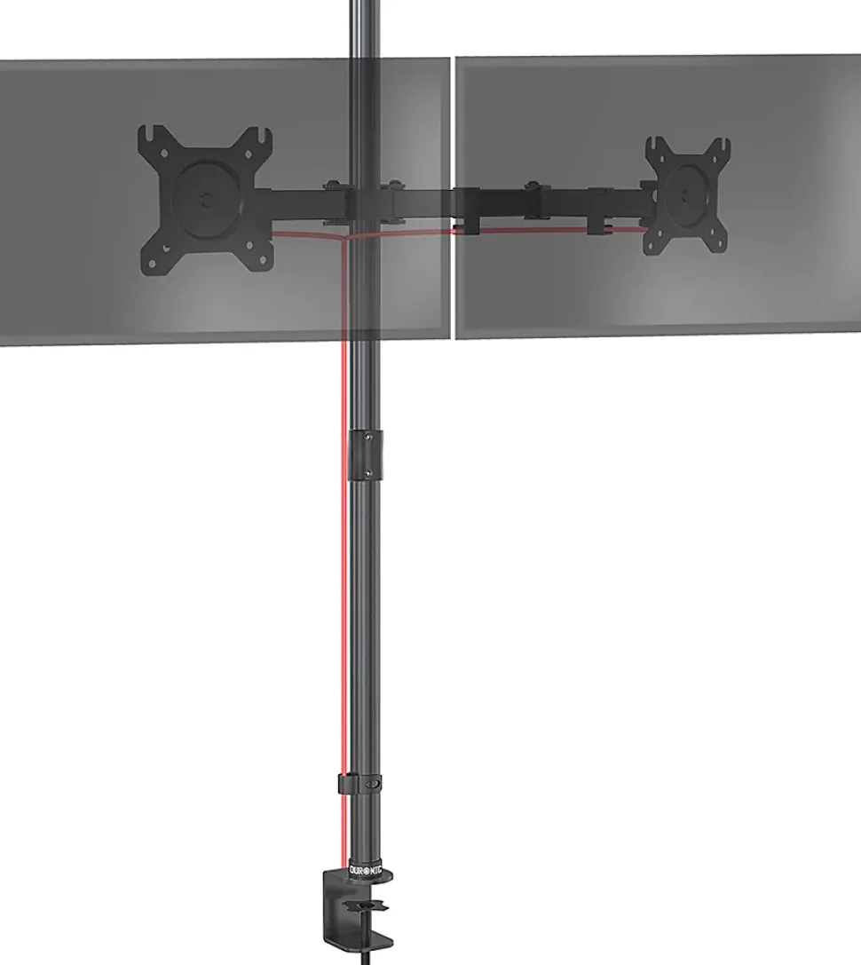 DMT152 Support 2 écrans PC à pince pour bureau Bras de moniteur Rotatif Inclinable Pivotant Compatible VESA 75 100 Duronic
