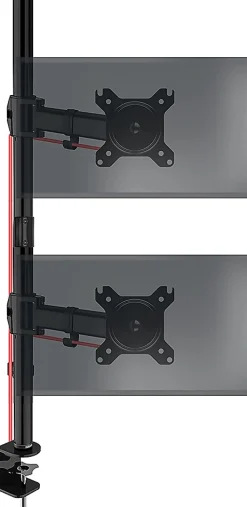 DMT252VX1 Support 2 écrans PC à pince pour bureau Bras de moniteur Rotatif Inclinable Pivotant Compatible VESA 75 100 Duronic