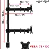 DMT252VX2 Support 2 écrans PC à pince pour bureau Bras de moniteur Rotatif Inclinable Pivotant Compatible VESA 75 100 Duronic