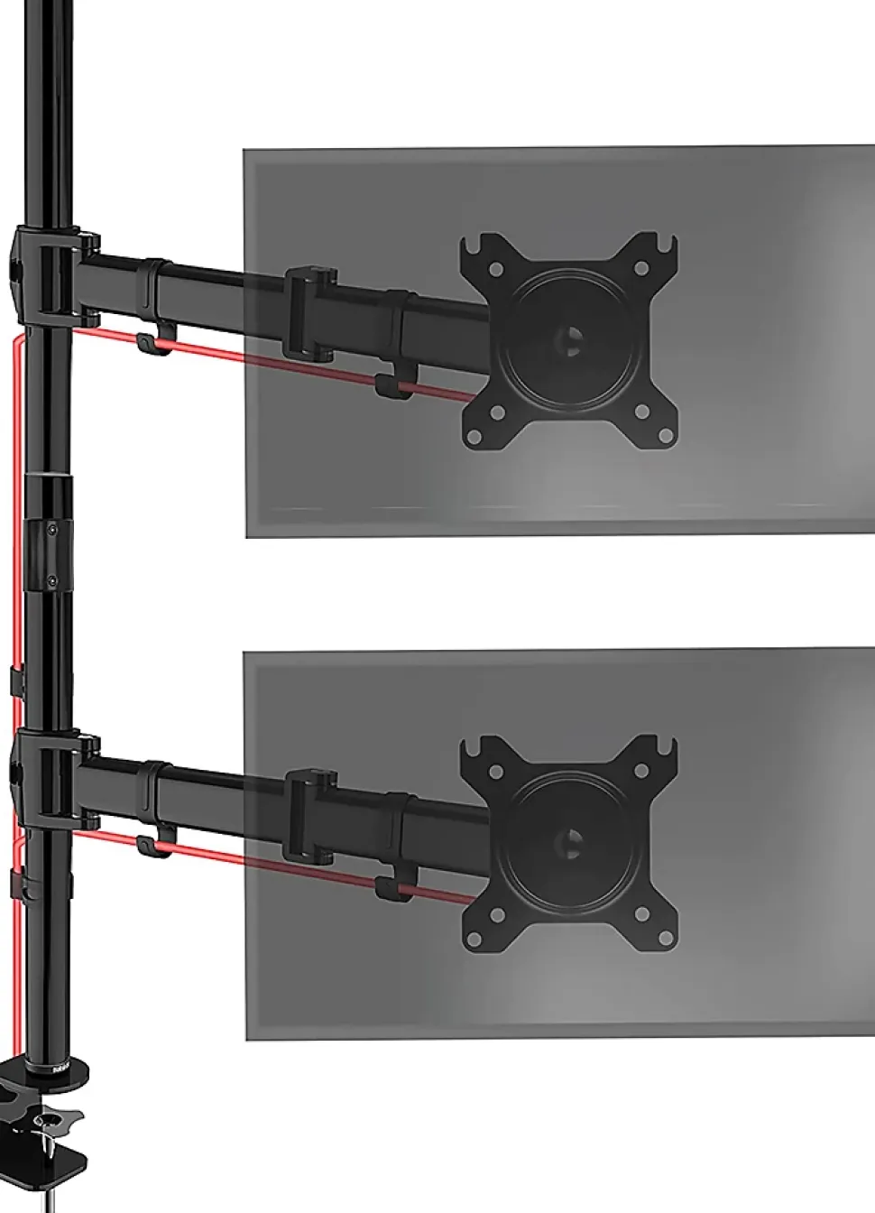 DMT252VX2 Support 2 écrans PC à pince pour bureau Bras de moniteur Rotatif Inclinable Pivotant Compatible VESA 75 100 Duronic