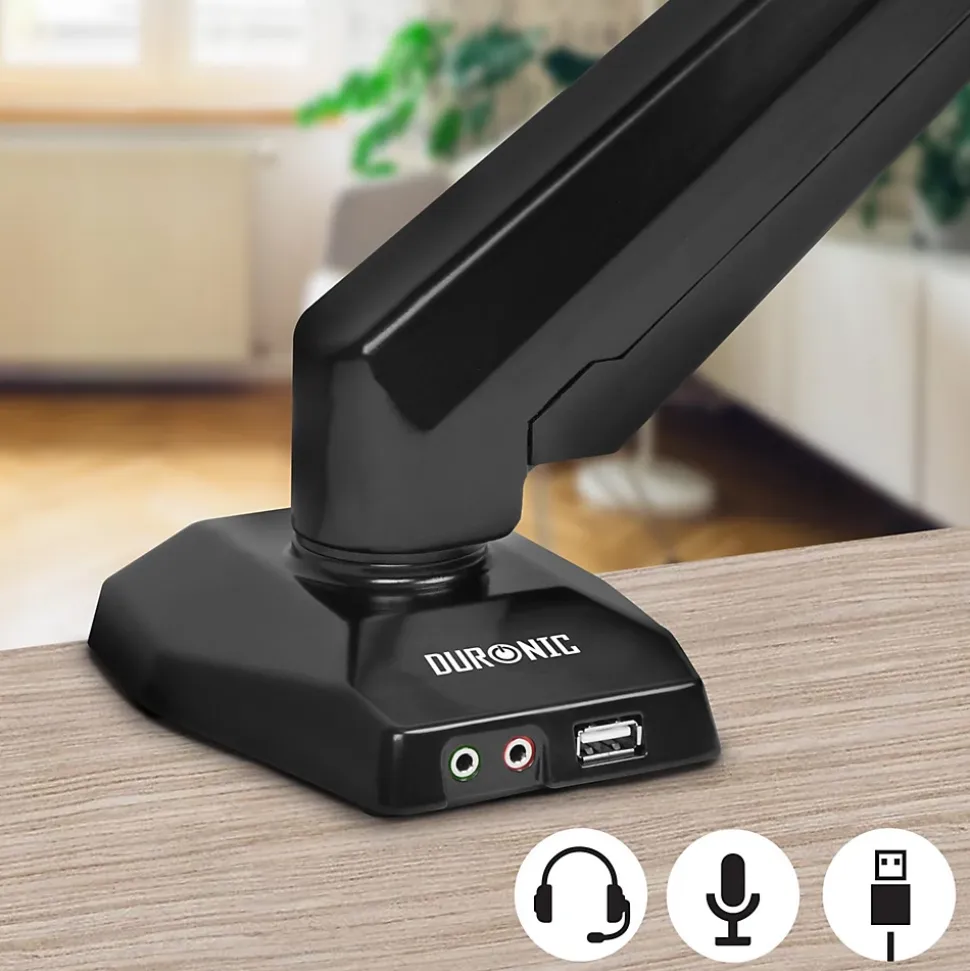 DMUSB5X1 Support écran PC à pince pour bureau Bras de moniteur Rotatif Inclinable Pivotant Compatible VESA 75 100 Duronic