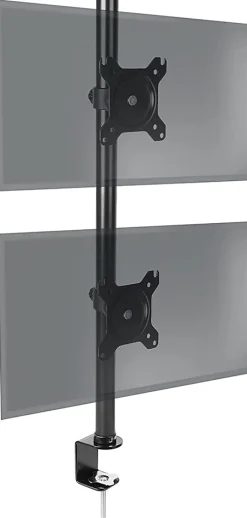 DM15V2 Support 2 écrans PC à pince pour bureau Bras de moniteur Rotatif Inclinable Pivotant Compatible VESA 75 100 Duronic