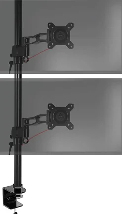 DM35V2X2 Support 2 écrans PC à pince pour bureau Bras de moniteur Rotatif Inclinable Pivotant Compatible VESA 75 100 Duronic