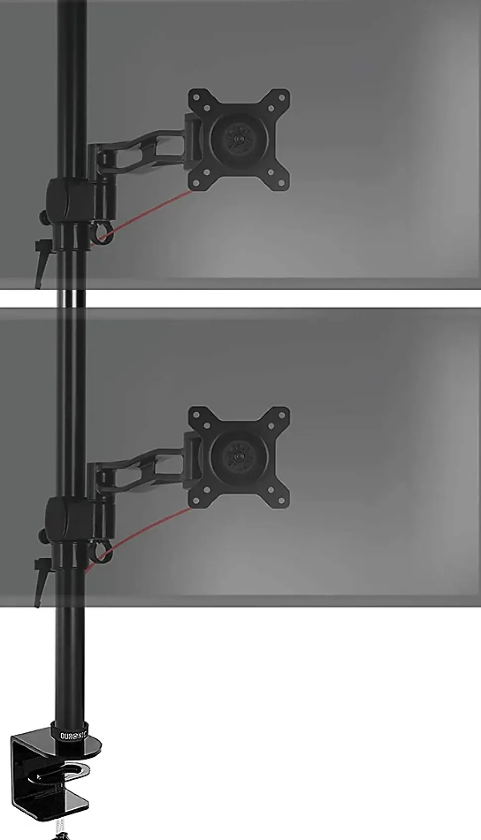 DM35V2X2 Support 2 écrans PC à pince pour bureau Bras de moniteur Rotatif Inclinable Pivotant Compatible VESA 75 100 Duronic