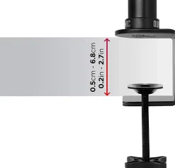 DM35V2X2 Support 2 écrans PC à pince pour bureau Bras de moniteur Rotatif Inclinable Pivotant Compatible VESA 75 100 Duronic