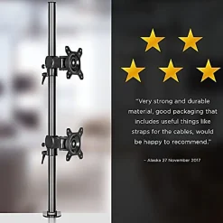 DM35V2X1 Support 2 écrans PC à pince pour bureau Bras de moniteur Rotatif Inclinable Pivotant Compatible VESA 75 100 Duronic