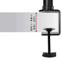DM35V2X1 Support 2 écrans PC à pince pour bureau Bras de moniteur Rotatif Inclinable Pivotant Compatible VESA 75 100 Duronic
