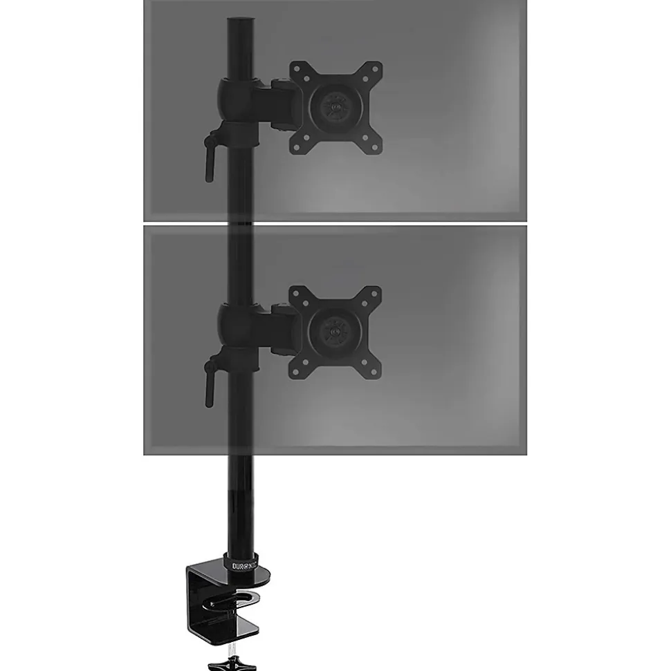DM35V2X1 Support 2 écrans PC à pince pour bureau Bras de moniteur Rotatif Inclinable Pivotant Compatible VESA 75 100 Duronic