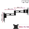 DM35W1X3 Support mural écran PC Bras de moniteur Rotatif Inclinable Pivotant Compatible VESA 75 100 Passe câble Duronic