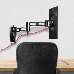 DM35W1X3 Support mural écran PC Bras de moniteur Rotatif Inclinable Pivotant Compatible VESA 75 100 Passe câble Duronic