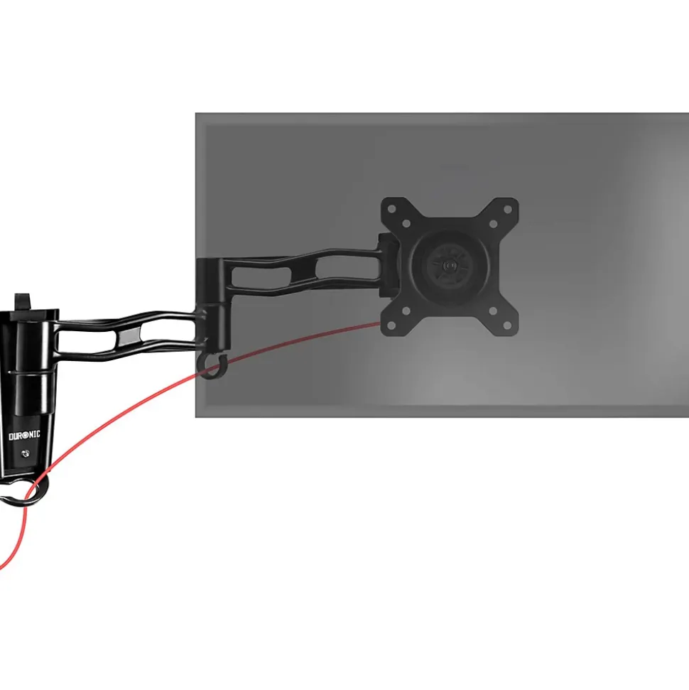 DM35W1X3 Support mural écran PC Bras de moniteur Rotatif Inclinable Pivotant Compatible VESA 75 100 Passe câble Duronic