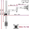 DM351X3 SR Support écran PC à pince pour bureau Bras de moniteur Rotatif Inclinable Pivotant compatible VESA 75 100 Duronic