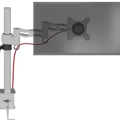 DM351X3 SR Support écran PC à pince pour bureau Bras de moniteur Rotatif Inclinable Pivotant compatible VESA 75 100 Duronic