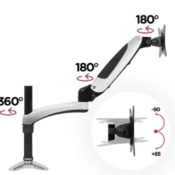 DM651X2 Support écran PC à pince pour bureau Bras de moniteur Rotatif Inclinable Pivotant Compatible VESA 75 100 Duronic