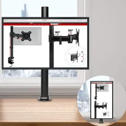 DM151X1 Support écran PC à pince pour bureau Bras de moniteur Rotatif Inclinable Pivotant Compatible VESA 75 100 Duronic