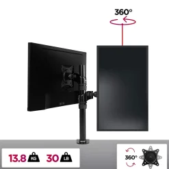 DM451X1 Support écran PC à pince pour bureau Bras de moniteur Rotatif Inclinable Pivotant Compatible VESA 75 100 Duronic