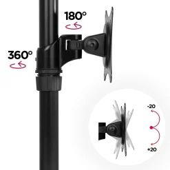 DM451X1 Support écran PC à pince pour bureau Bras de moniteur Rotatif Inclinable Pivotant Compatible VESA 75 100 Duronic