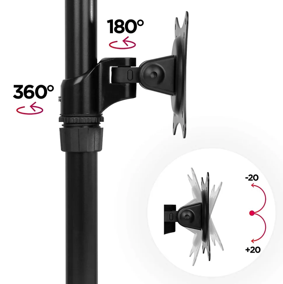 DM451X1 Support écran PC à pince pour bureau Bras de moniteur Rotatif Inclinable Pivotant Compatible VESA 75 100 Duronic